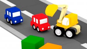 Мультики про машинки. Конструктор- собираем экскаватор. 4 машинки