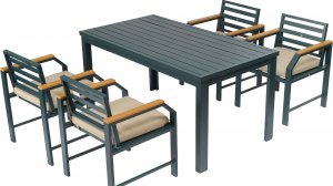Набор садовой мебели Вавилон (стол+4 кресла), алюминий/поливуд, темно-синий, 464444
