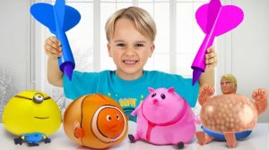 Надуваем игрушки пока они не лопнут. Веселые эксперименты для детей