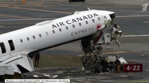 Появились первые кадры аварии в нью-йоркском аэропорту Ла-Гуардия.