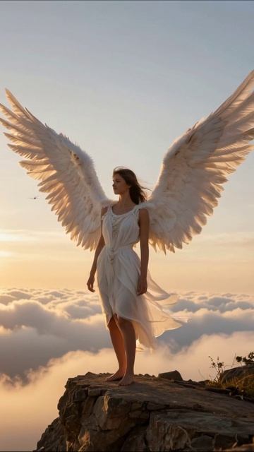 Ангел в облаках: красота и гармония" #ангел #красота #фотография