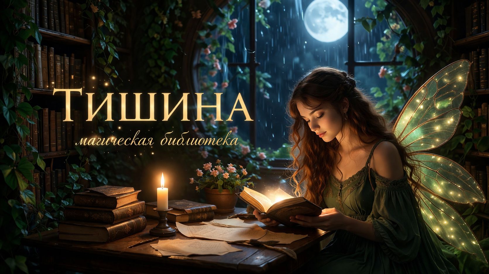 Атмосфера библиотеки для сна и расслабления | Спокойная фентези музыка и уют (1 час)