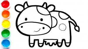 Как нарисовать КОРОВУ для детей/Мультик для детей Рисунок коровы
