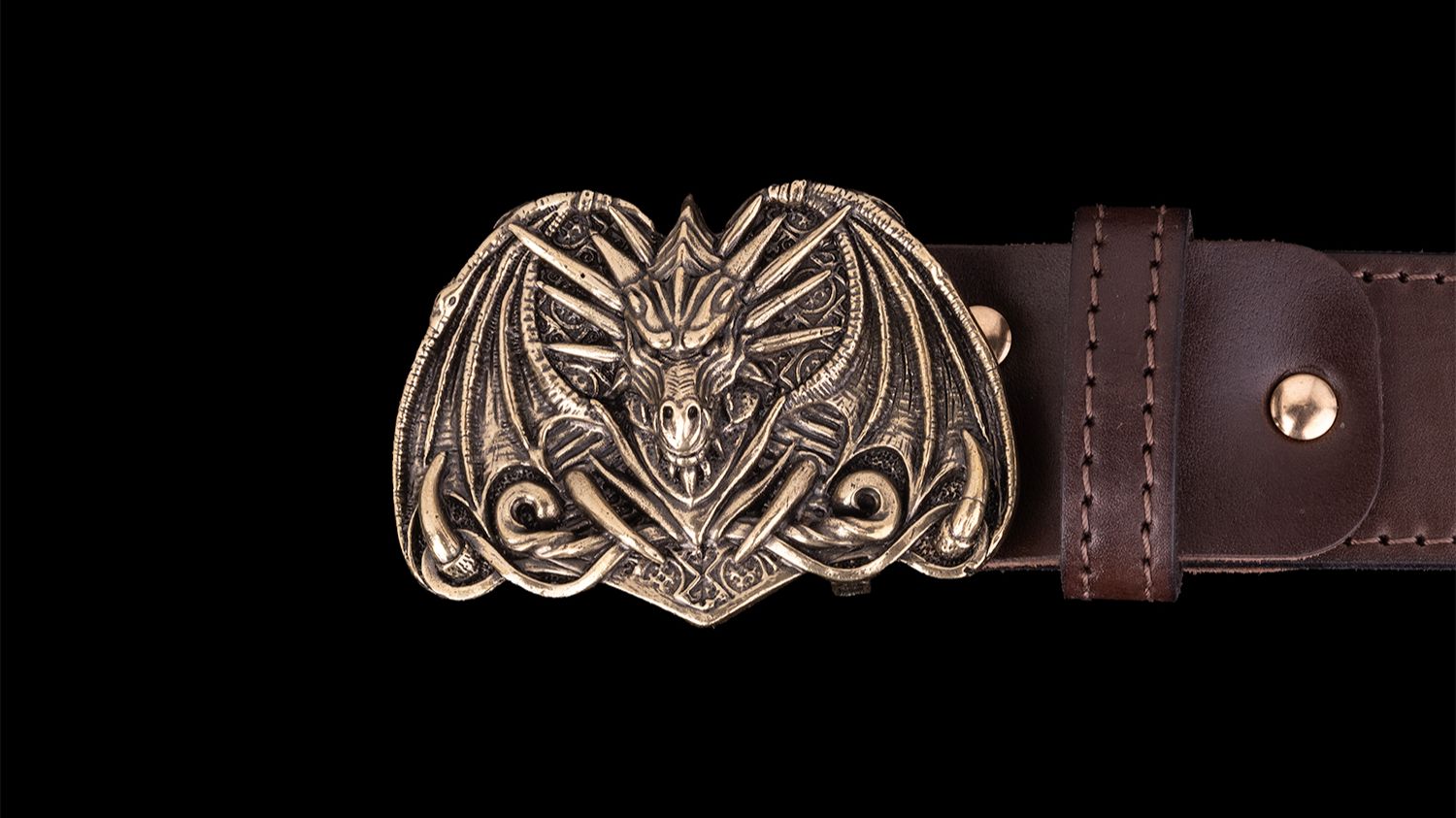 Ремень Дракон (Латунь, натуральная кожа)