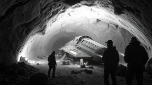 При прокладке тоннеля на Урале в горе обнаружили существо в скафандре-саркофаге