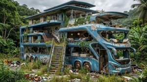 Реставрация | Превращение заброшенного столетнего автобуса в роскошный особняк в джунглях | Мультик