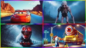 МОЛНИЯ МАКВИН ПРОТИВ ПАРОВОЗИКА ТОМАСА: Мега Автобус и Скелет — Музыкальный Мультик 🏎️🚂