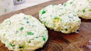 Ленивые пирожки с творогом вареными яйцами и зелёным луком! Можно есть МНОГО и ХУДЕТЬ