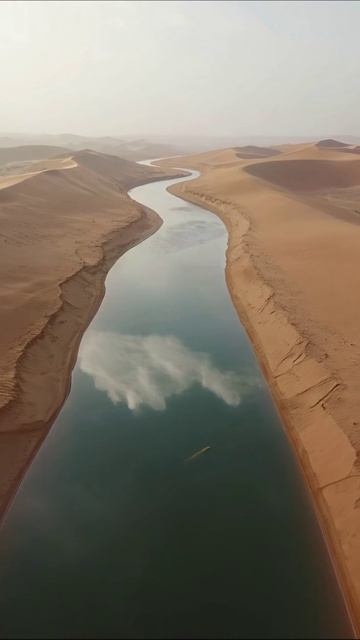 Красота пустыни: река среди песков #природа #пейзаж #пустыня