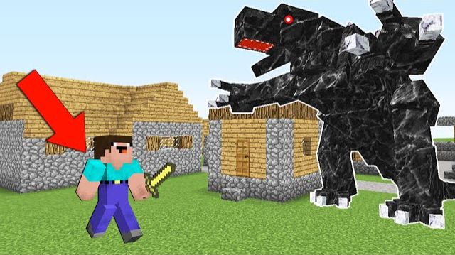 НУБ ЗАЩИЩАЕТ ДЕРЕВНЮ ЖИТЕЛЕЙ ОТ ГОДЗИЛЛЫ В МАЙНКРАФТ ! НУБИК И ТРОЛЛИНГ ЛОВУШКА MINECRAFT Дак Плей