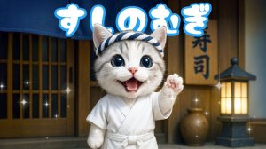 【Офисный котик Муги】 Репортаж из жизни Муги, который начал подрабатывать в суши-магазине 🐱🍣