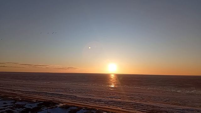 Красота заката, крики чаёк