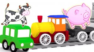 Мультфильмы про машинки - 4 машинки - Собираем пазлы - Животные