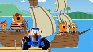 СИНИЙ ТРАКТОР И ТРИ КОТА НА МОРЕ -  ИГРОВЫЕ МУЛЬТИКИ ДЛЯ ДЕТЕЙ