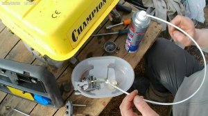 Промывка карбюратора генератора " Чемпион".