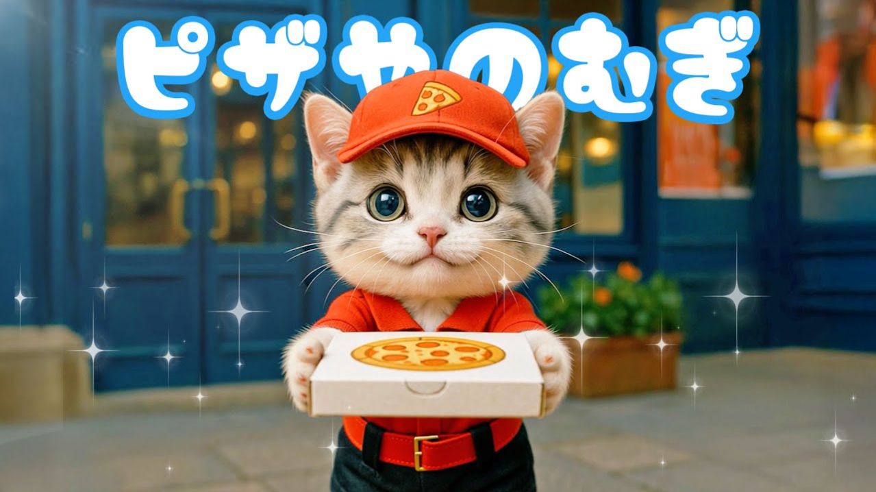 【Офисный котик Муги】Репортаж из жизни Муги, который начал подрабатывать в пиццерии 🐱🍕