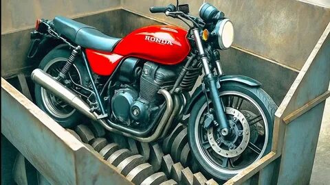Опасный шредер против мотоциклов, всё разрывает на мелкие кусочки.