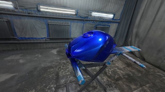 Покраска бака Honda VFR 800 Vtec в Candy Blue Sapphire