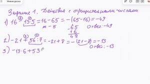 ЗАДАНИЕ 1. ВПР 6 КЛАСС. МАТЕМАТИКА.ДЕЙСТВИЯ С ОТРИЦАТЕЛЬНЫМИ ЧИСЛАМИ. Вершинина.А.Е