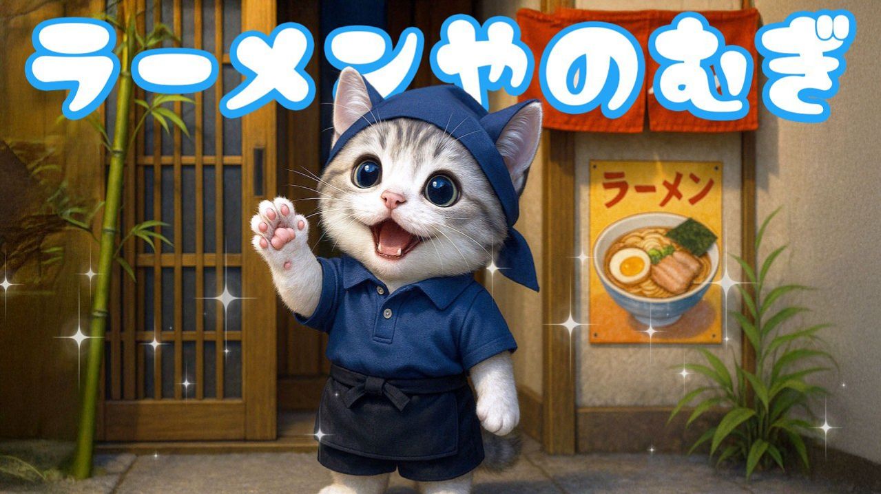 【Офисный котик Муги】Репортаж из жизни Муги, который начал подрабатывать в раменной 🐱🍜