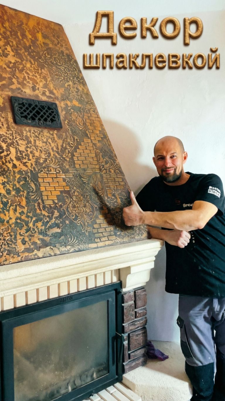 Отделка камина своими руками: термостойкая штукатурка и декор за копейки 🔥