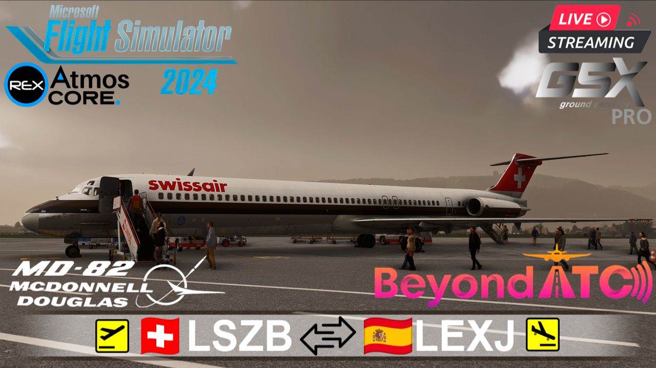 ✈️MSFS2024 | Ретро MD-82 Swissair: Берн(LSZB) ⇄ Сантандер(LEXJ)| Альпы - Кантабрия