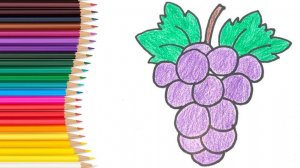 Как нарисовать ВИНОГРАД Учимся рисовать виноград