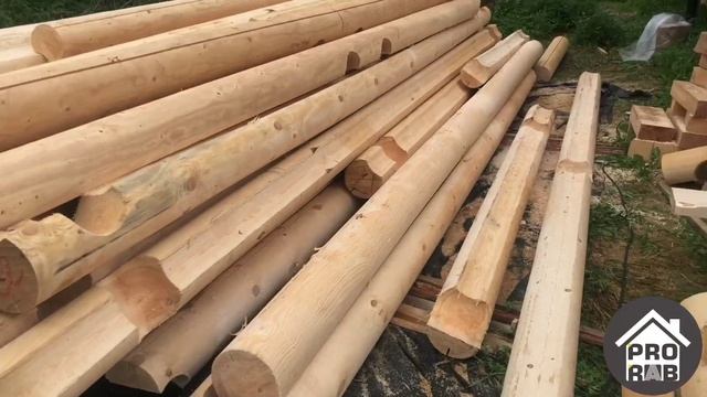 Процесс строительства дом 8х7.5 из оцилиндрованного бревна 200 диаметра от компании ПРОРАБ