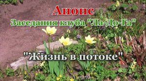 "Жизнь в потоке". Анонс заседания клуба "Ла-До-Га".