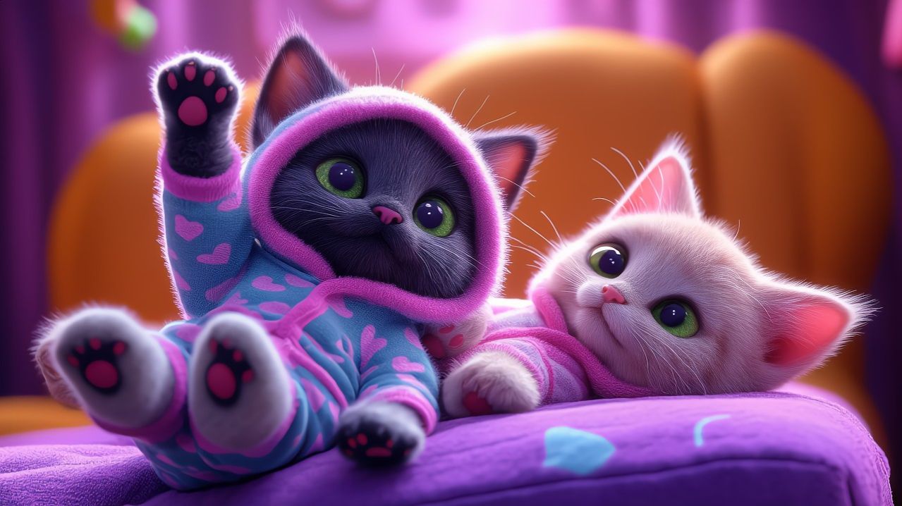 Забавные котята танцуют в пижамах 💖🛏️ Последний танец перед сном! 😹