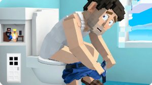 🚽ПОСТРОИЛИ ДОМ Внутри УНИТАЗА ПАПЫ СКУЛБОЙ РАНЕВЕЙ в МАЙНКРАФТ! НУБИК