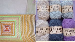 Почти довязала плед! Новая пряжа для меня, буду вязать тапочки в дом интернат