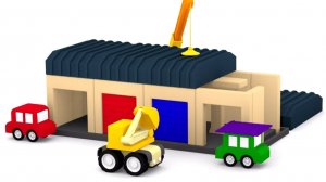 4 машинки и ГАРАЖ. 3D мультики для самых маленьких