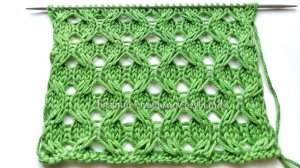 Ажурные соты из жгутов с удлинёнными петлями / Воздушный  узор спицами / Схема