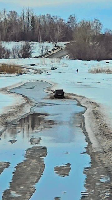 Опсная ледовая переправа.  Томь