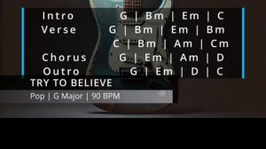 Try To Believe Pop Guitar Backing Track in G