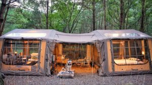 Отдых в огромной двухкомнатной палатке, Кемпинг и приготовление пищи.