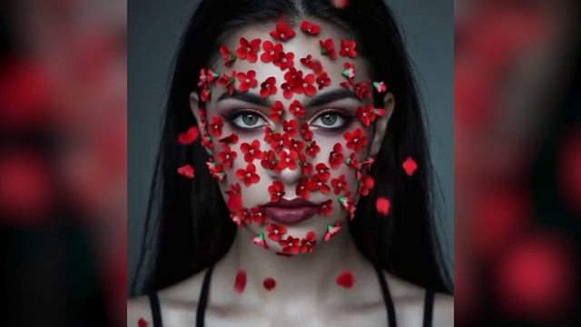 лицо в цветах 22