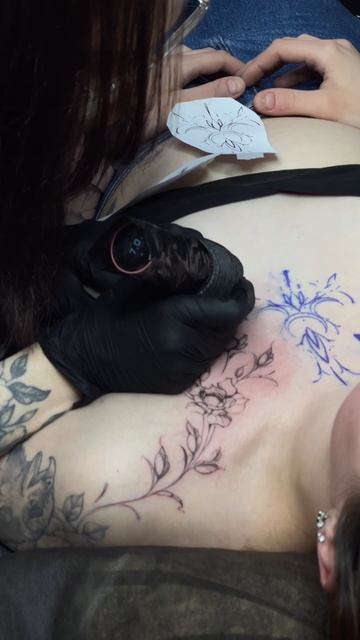 Процесс цветочной тату #тату