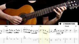 A THOUSAND YEARS Christina Perri на Гитаре. Уроки Гитары. Ноты и табы Гитары Level Up Guitar Tabs