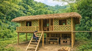 От пустой земли до потрясающего бамбукового дома всего за два месяца. От начала до конца