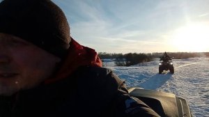 Вечерняя прогулка на квадроциклах Kayo Au 200 и Бизон ATV 250. Покатушки по весенним лужам .