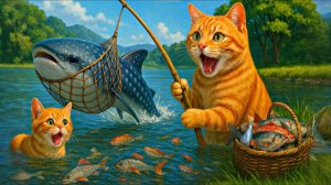 Мультики для детей. Кошка-мама вяжет шапочку тигра для котят дома 🐾🎩🐯 Детские мультики