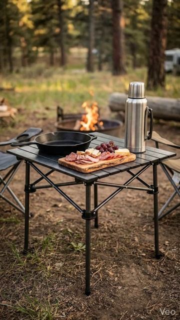 WB 820209932 Мгновенный порядок у заката: квадратный столик 50х50 держит всё.  #туризм #стол