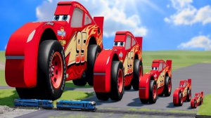 Мультики для детей. Большой и маленький: 2D Молния Маккуин против поездов | Детские мультики