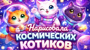 НАРИСОВАЛА КОСМИЧЕСКИХ КОТИКОВ