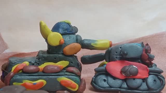 Эпизод 4 сезона - мультики про танки из пластилина.Танк Бум.