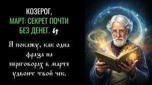 ♑️ КОЗЕРОГ! МАРТ: СЕКРЕТ ПОЧТИ БЕЗ ДЕНЕГ. Я покажу, как одна фраза на переговорах удвоит твой чек.