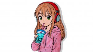 Как нарисовать АНИМЕ ДЕВОЧКУ с Бабл Ти 🧋