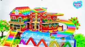 Магнитные шарики - Как сделать Радужную Виллу! Интересное видео с магнитными шариками.